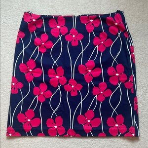 Melly M Navy and Pink Floral Skirt